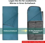 Lstragy Kabino miegmai&scaron;is, medvilninis, itin lengvas kelioninis miegmai&scaron;is (560 g), 220 x 95 cm, plonas miegmai&scaron;is, įdėklas, vasarinis miegmai&scaron;is, kelioninė patalynė, kompakti&scaron;kas, mink&scaron;tas ir laidus orui
