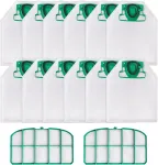 12 dulkių siurblių mai&scaron;elių + 2 filtrai, skirti vorwerk kobold vk200 fp200, vorwerk fp200 dulkių siurblių mai&scaron;eliai vk 200