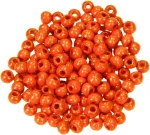 Efco mediniai karoliukai, skersmuo 2,3 mm, 8 mm, pakuotėje 80 vnt., oranžiniai
