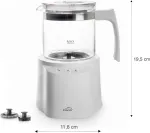 Kavos aparatas Lacor 69398 Mann 3-in-1 pieno putų plakiklis su indu, nerūdijančio plieno pagrindu, hermeti&scaron;ku dangteliu ir ergonomi&scaron;ka rankena, be Bpa, 250 ml, stiklas, baltas, įvairiaspalvis