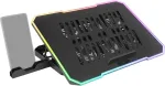 Mars Gaming Mnbc7, au&scaron;inimo pagrindas ir stovas 16 colių, rgb 10 režimų, 6 valdomi ventiliatoriai, 6 padėčių stovas, i&scaron;maniojo telefono stovas, 2 usb 2.0, juodas