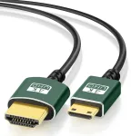Mini Hdmi į Hdmi kabelis 1 m, plonas ir lankstus, 4k@60hz