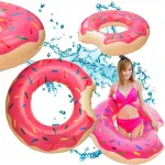 Plaukimo ratas pączkas donut pripučiamas pontonas didelis 60cm paplūdimys baseinas