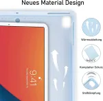Dėklas su klaviatūra, skirtas ipad 9-os kartos (voki&scaron;ka), klaviatūros dėklas, skirtas ipad 9 gen 10,2 colio, plonas apsauginis dėklas su pie&scaron;tuko laikikliu, skirtas ipad 9/8/7/air 3/pro 10,5, žydra
