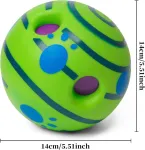 &Scaron;uns žaislinis kamuoliukas, tvirtas kramtomas &scaron;uns žaislas, pagamintas i&scaron; natūralios gumos, cypiantis kamuoliukas dideliems ir mažiems &scaron;unims, 14 cm