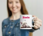 Puodelis su kate, mažas kačiukas + rožinis vardas