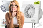 Airroxy Vonios kambario buitinis ventiliatorius su grandinėle ir laidu &Oslash;150