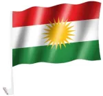 Kurdistano Vėliava Automobiliui - Raudona/balta/žalia