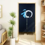 Ligicky japoni&scaron;kos noren ilgos užuolaidos, durų užuolaida, gobelenas namų tekstilei, kambario pertvara, mėlyna, 85 x 150 cm (klasikinis sėkmės ra&scaron;tas)