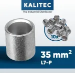 10 vnt. 'kalitec' L7-p lygiagrečių jungčių paketas, 35 mm&sup2;, neizoliuotos, užspaudžiamos jungtys, tu&scaron;čios, kabelių jungtys, pramoninė kokybė i&scaron; Vokietijos pardavėjo