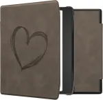 Kwmobile dėklas, suderinamas su Pocketbook Era/era Colour - dirbtinės odos vir&scaron;elis - Heart Pilkas