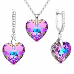 Diamond Sky Jewelry Sidabrinis papuo&scaron;alų rinkinys moterims DiamondSky &bdquo;Romantic Heart III R (Vitrail Light)&ldquo; su Swarovski kristalais