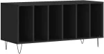 Vinilinė plok&scaron;telė Vinilinių plok&scaron;telių spintelė, juoda, 100x38x48cm, mediena