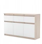 Komoda Az team sonoma/balta 120cm su stalčiais, talpi Rtv komoda miegamajam