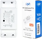 PNI SafeHome PT10 i&scaron;manioji WiFi relė, ON / OFF 230V 10A i&scaron;vestis, valdymas internetu, Tuya Smart mobilioji programėlė, integracija į i&scaron;maniuosius scenarijus ir automatizavimas su kitais Tuya suderinamais produktais