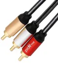 Oluote 3 Rca ki&scaron;tukas į 3 Rca ki&scaron;tuką 24k paauksuotas jungties stereo audio Rca kabelis, skirtas Dvd/vcr/hd-tv ir kt. (5 m)