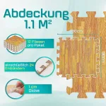 Yes4all 30 x 30 cm iki 3.3 m&sup2; rinkinys 12/16/36 Eva kilimėlių apsauginiai kilimėliai grindų apsauga grindų plytelės sportinis kilimėlis treniruočių kilimėlis sporto salės kilimėlis baseino paklotas lauko garažo grindų kilimėlis lauko stovyklavimui