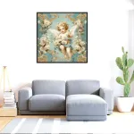 Shegzhuc deimantinė tapyba "angelas su sparnais", 30 x 30 cm, deimantinės tapybos paveikslai, angelai, fėjos ir elfai, deimantinė tapyba, gėlės, mozaikos deimantinė tapyba, meno siuvinėjimo kryželiu paveikslai, dovana sienai