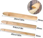 Blmhtwo 3 dalių nėrimo vą&scaron;elių rinkinys, nėrimo vą&scaron;elis, medinis nėrimo vą&scaron;elis, didelis, stabilus ir lygus, "pasidaryk pats" medinių mezgimo virbalų rinkinys pradedantiesiems, mezgimas, siuvimas (15 mm, 20 mm, 25 mm)