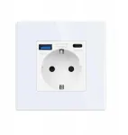 Jimeida Usb lizdas 20w greitas įkrovimas baltas 16a stiklinis type-c 250v