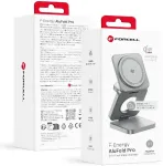 FORCELL AluFold Pro 3in1 Qi 2.2 25W itin greitas belaidis stalinis įkroviklis, skirtas iPhone ir Samsung, suderinamas su MagSafe, Apple Watch, Samsung Watch, sidabrinis