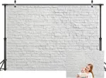 Lywygg 7 x 5 pėdų baltų plytų sienos fonas vinilo fonas biuro fonas plytų sienos fonas foto studijos medinės lentos fonas gimtadienio vakarėlio fonas namų dekoras Cp-313