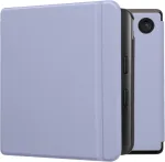 Kwmobile dėklas-knygelė, skirtas kobo kobo libra colour/tolino vision colour - e. skaityklės dėklas, pagamintas i&scaron; dirbtinės odos - vir&scaron;elis - levandų spalvos