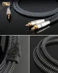 Skw auk&scaron;tos klasės 3.5 mm jack į rca kabelis, variniai ir sidabriniai laidai, 3.5 mm jack į 2rca y skirstytuvo audio kabelis kompiuteriui, plan&scaron;etiniam kompiuteriui, mp3, stiprintuvui, automobiliui, garsiakalbiui, 1.5 m