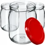 Stiklainis 540 ml 500 ml stiklinis uogienėms agurkams dangteliai fi82 16 vnt
