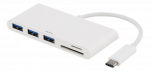 &Scaron;akotuvas DELTACO, USB 3.1, 2xUSB-C, baltas / USBC-HUB