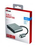 Trust Dalyx USB 3.2 Gen 1 (3.1 Gen 1) Type-C Aliuminio, Juodas