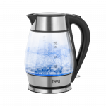 TEESA elektrinis virdulys, stiklas + inox, 2000 W, juodas, 1.7 l