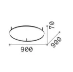 Ideal Lux Lubinis &scaron;viestuvas Oracle Slim Pl D090 Round Bk 3000K
