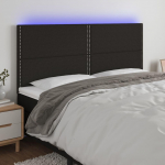 Galvūgalis su LED, juodos spalvos, 160x5x118/128cm, audinys