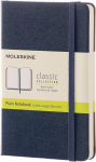 Užra&scaron;ų knygutė Moleskine Classic 9x14cm, baltais lapais, kietu vir&scaron;eliu, mėlynos spalvos