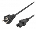 DELTACO maitinimo laidas CEE 7/7 - IEC C15, 2m, juodas DEL-117B