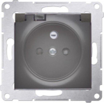 Kontakt-Simon Simon 54 lizdas IP44 versijai, be tarpiklio (modulio) 16A 250V transflip. Juodas kilimėlis. DGZ1BUZ.01 / 49A rėmelis