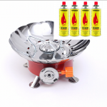 Turistinė viryklė su apsauga nuo vėjo + 4 balionėliai