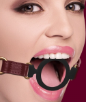 Ouch By Shots Ouch Halo Silicone Open Ring Gag - Elegant Juodas & Gold Design