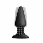 XR Brands Model R Intimate Plug with Rotating Beads, Juodas, Silicone