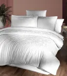 Riposo LUXURY Satino medvilnės patalynės komplektas MADRID Baltas 200x200 cm