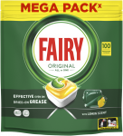 Indaplovių tabletės Fairy Platinum All In One Lemon, 100 vnt., citrinų kvapo