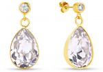 Paauksuoti sidabriniai auskarai su cirkoniais ir Swarovski kristalais Brasco 55767