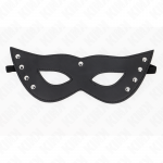 Kink Masked Allure KINK 4 Rivets Eye Mask Juodas Vegan Leather 28x8 cm Adjustable Strap