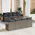 Sodo Sofų Rinkinys 9 pcs Pilka 55 x 55 x 37 cm poliratanas