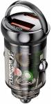Wozinsky 65W automobilinis įkroviklis USB-C PD 65W / USB-A 45W QC 3.0 – juodos spalvos