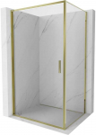 Gold Du&scaron;o kabina Mexen Exo, varstomos durys, 75 x 80 cm, transparent/auksinis