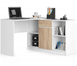 Kampinis stalo komplektas b-17, Baltas sonomos ąžuolas - komoda ir ra&scaron;omasis stalas