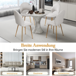 Bonideco Select Rinkinys i&scaron; 2 valgomojo kėdžių 62x56x88cm., &scaron;viesiai pilkos/auksinės spalvos