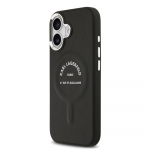 Karl Lagerfeld PU RSG Logo MagSafe dėklas skirtas Apple iPhone 17 juodos spalvos